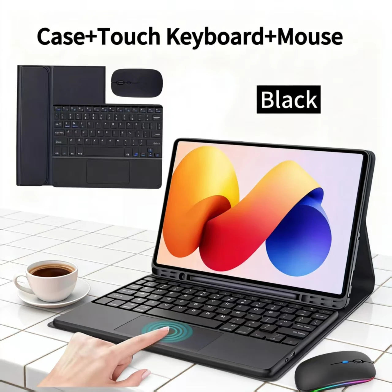 Case for Redmi Pad Pro/Redmi Pad 2 Pro 12.1 inch For Xiaomi Poco Pad 12.1 lnch Keyboard Case with Detachable Bluetooth Keyboard