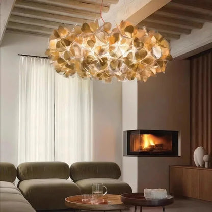 Modern Hanging Ceiling Lamp Chandelier for Living Room Lustre Petal Pendant Chandelier Bedroom Restaurant Black Indoor Lights