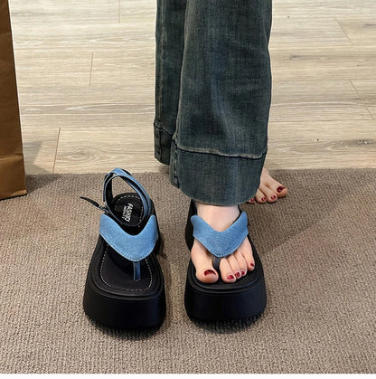 Summer Women Platform Wedges Heel Sandals Fashion Clip Toe Ladies Elegant Party Dress Gladiator Sandalias