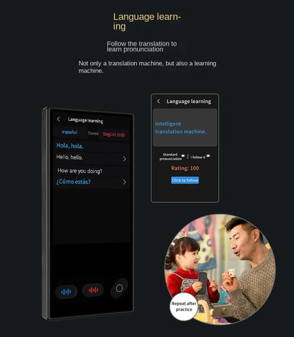 Portable S35 Translator Device Big Screen 148 Languages Voice Tradutor Intelligent Real-time Translating Offline Translation