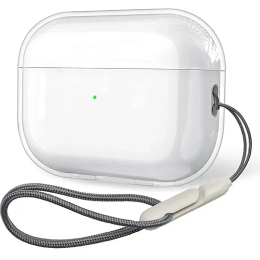 For Airpods 4 3 2 1 Pro Pro2 Pro 3 Soft TPU Earphone Case with Lanyard  Transparent Shockproof Cover Headphone Accessories