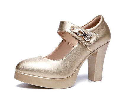 5 8 10cm Small Size 32-44 Elegant Gold Silver Wedding Shoes Women Platform Pumps 2026 Block High Heels Shoes Dress Office Model
