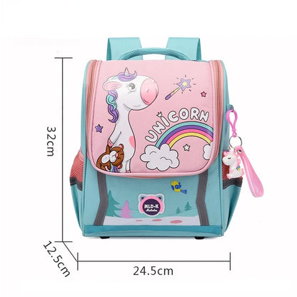 Waterproof Children Primary School Bags Cute Unicorn Rainbow Backpacks Kids Cartoon Animal Dinasour Shcoolbags for Kindergarten