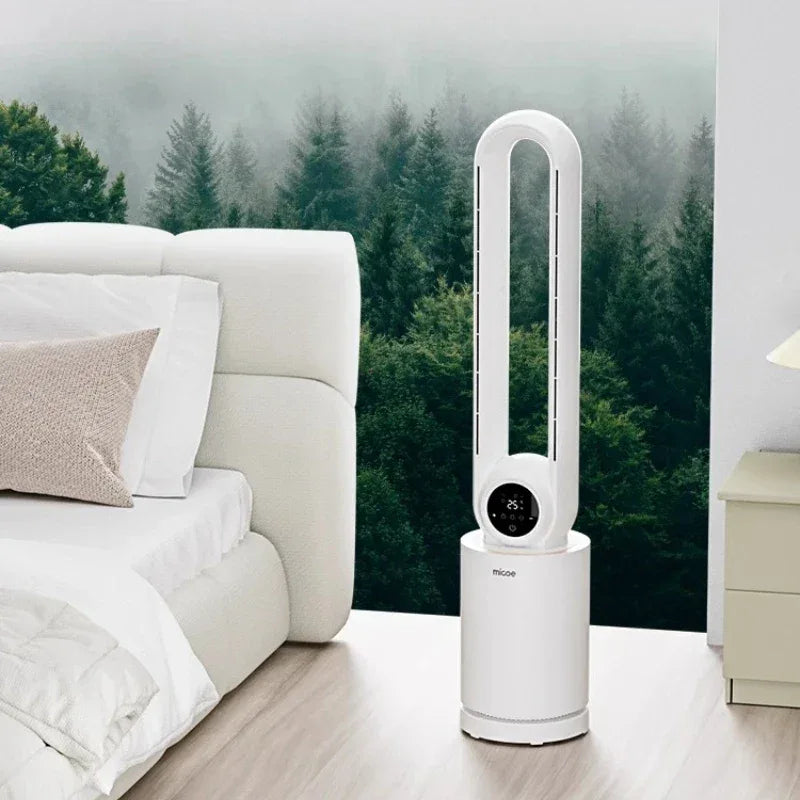 12-Speed Touch Control Bladeless Fan‌ Removable Washable Grille Tip-Over Protection Energy Efficient Cooling Tower Living Rooms