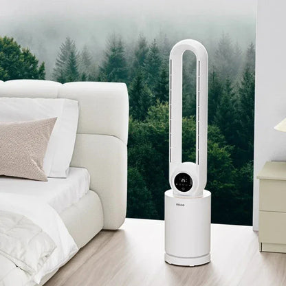 12-Speed Touch Control Bladeless Fan‌ Removable Washable Grille Tip-Over Protection Energy Efficient Cooling Tower Living Rooms