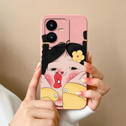 Case For Vivo Y22 Y22S Cover Camera Lens Protector For Vivo Y 22 Soft Liquid Silicone Cartoon Phone Back Covers For Women Man