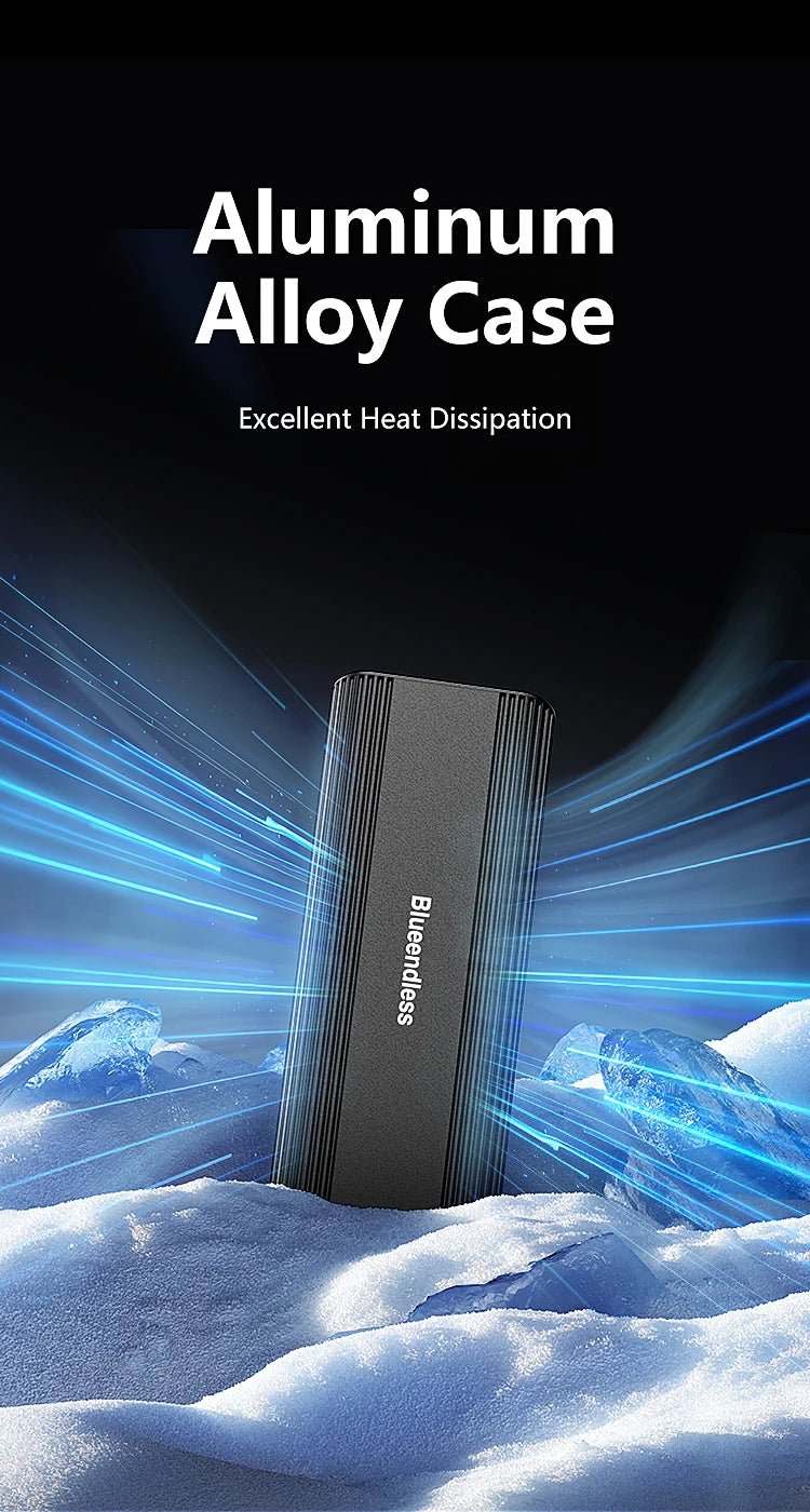 Blueendless M.2 NVME SATA Casing Dual Protocol NVME/NGFF SATA SSD Case 10Gbps Type C SATA NVME M.2 2230 2242 2260 2280 SSD Enclo