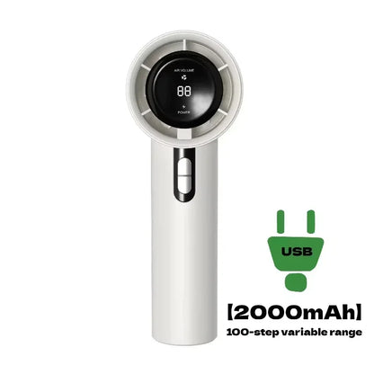 Lenovo Ultra Quiet 100 Speed Handheld Fan USB Rechargeable Portable Mini Turbo Fan for Office Outdoor Travel with LEDIndicator