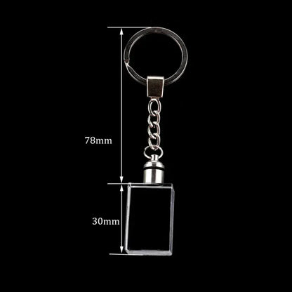Crystal Keyring with LED Light inside Free Engrave any Design Crystal Blank Key Ring Custom Logo Family Photo DIY Birthday Gifts