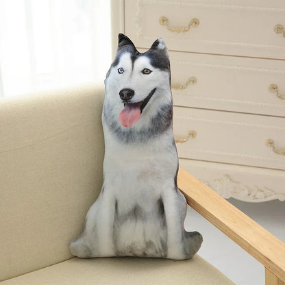 3D Cute Bend Dog Pillow 20CM Throw Lifelike Animal Funny Head Cosplay Children Favorite Toy Cushion Christmas Gift