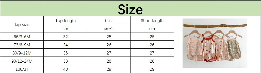 Baby Clothes Sets Summer Toddler Girl Strap Suits Cotton Printing Baby Boy Tops Tee and Shorts Infant Tracksuit Newborn Sets