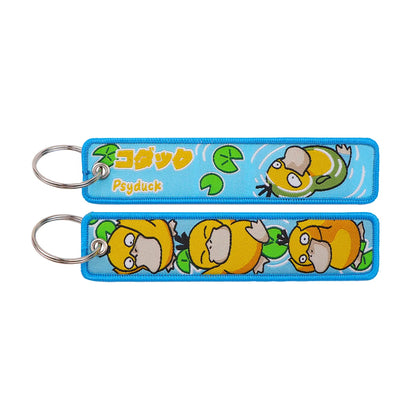 Kawaii Japanese Elf Anime Embroidery Key Fobs Key Tag Motorcycles Cars Backpack Chaveiro Keychain Fashion Keyring Friends Gifts