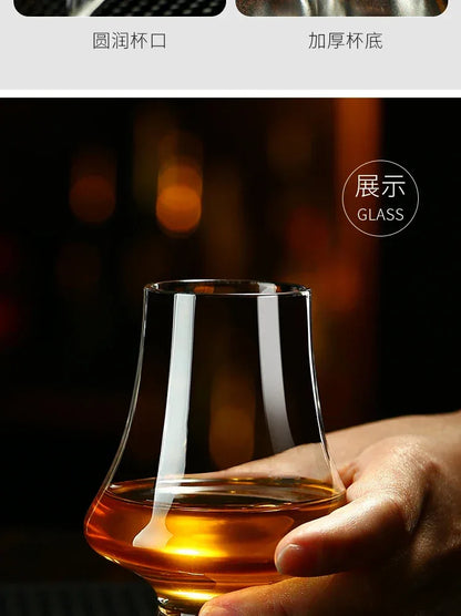 Crystal Whiskey Glass Handmade Tulip Design Big Belly Cognac Tasting Cup For Scotch Bourbon Barware Home Bar Gift Set
