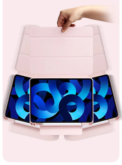 For 2024 iPad Pro11 Case M4 Pro 13" Air 6 4th 5th 12.9 Mini6 10.2 Pro 10.5 8th 9th 10th Magnetic Detachable Rotating Pencil Case
