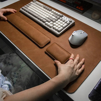 Wrist Pad Rest Keyboard Guard Three Pieces Desk Pad Waterproof PU Mouse Pad Large Mousepad Laptop Non-slip Desk Mat Mouse Mat