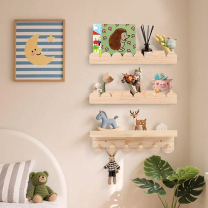 3pcs Children's Bookcases Bookshelf 40cm Wall Shelves Hanging Floating Montessori Shelf for Kid's Books Toys