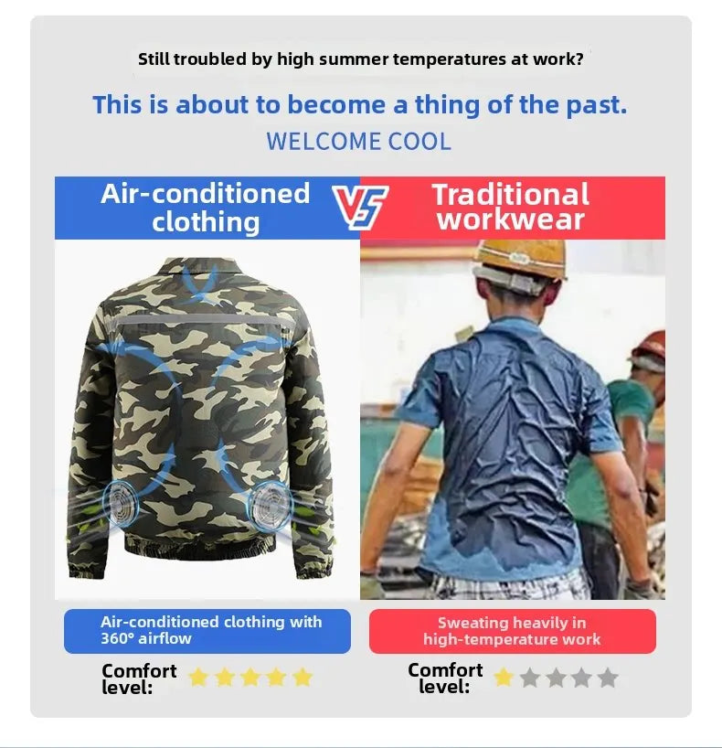 Summer 4 Fans Air Conditioning Cooling Vest Men Women Ultralight Outdoor Jacket Sun Protection Windbreaker Travel Fishing Sports