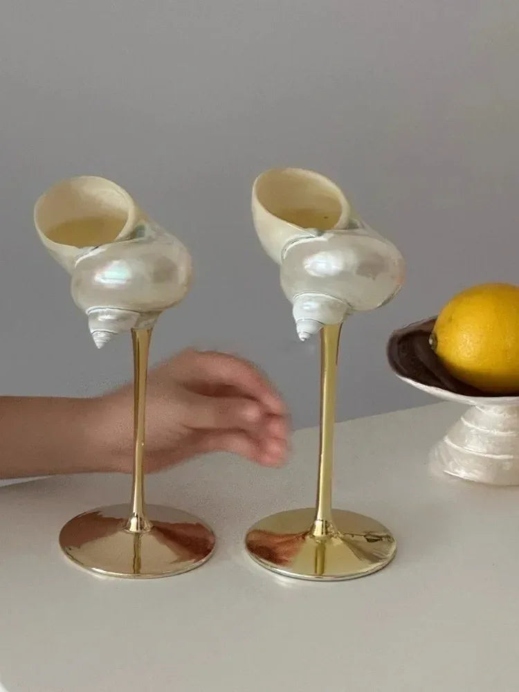Nordic Handmade Natural Conch Shell Wine Glass Creative Party Drinking Set Ladies' Niche Champagne Glasses Bar High-end Utensils