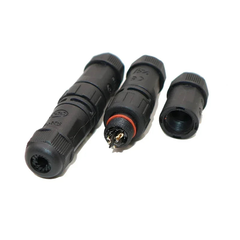 M12 Welded Connector Outdoor 2 3 4 5 6 7 8 Pin IP68 Waterproof Assembled Connector Joint Aviation Docking Male Female Plug