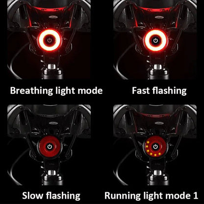 BUCKLOS Bike Rear Light Aluminum Alloy Basic/Sensing Bicycle Taillight Type-C Rechargeable MTB Road Cycling Lamp IPX5 Waterproof