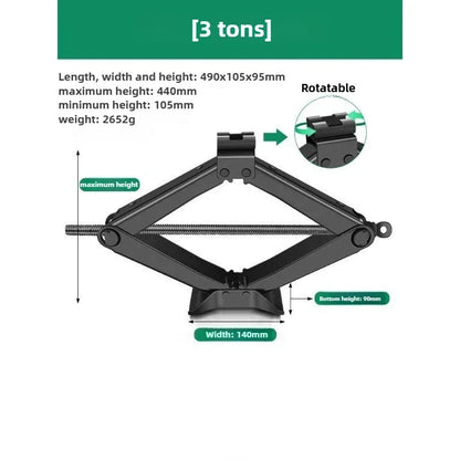 BAOLIAN Car Scissor Jack 3T Auto Emergency Lift Stand Labor-Saving Repair & Tire Replacement Tool and Wrench for SUV Vehicles