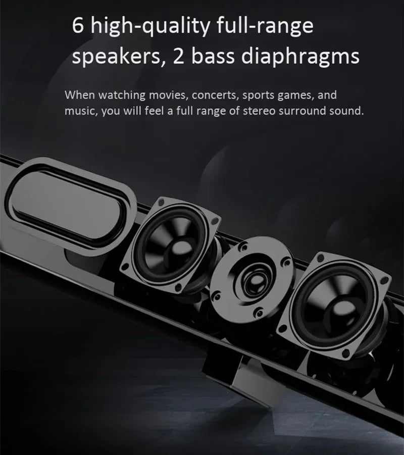 TV Echo Wall Bluetooth Speaker Separate Integrated 6 Horn Desktop Subwoofer 3.5 MM Audio Interface Stereo Sound Home Speakers