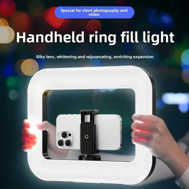 Portable Handheld Ring LED Light New Rabbit Cage Lighting Photography Lamp for Mobile Live Broadcast Selfie Light Decoration