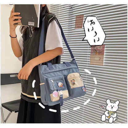 Waterproof Canvas Women Handbags Shoulder Bag Nylon Ladies Messenger Bag Oxford Crossbody Bags Tote Book Bags for Girls Satchels