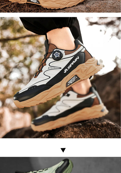 Men's casual sports shoes four season new rotating shoelaces comfort outdoor running walking shoes breathable soft-sole sneakers
