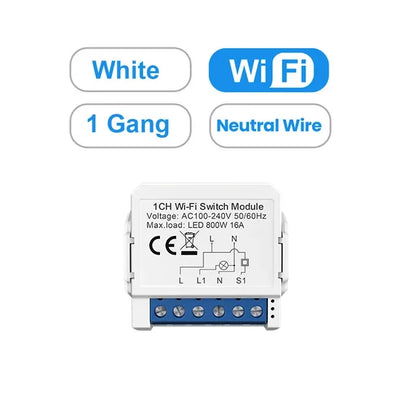 AVATTO WiFi Smart Light Switch Module，1/2/3/4 Gang DIY Breaker Neutral Wire Control Works With Tuya Alexa, Google Home