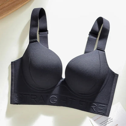 Seamless Women's Underwear, Large Size, No Steel Ring, Gathered and Adjusted, Anti-sagging Sexy Bra Push Up Bra
