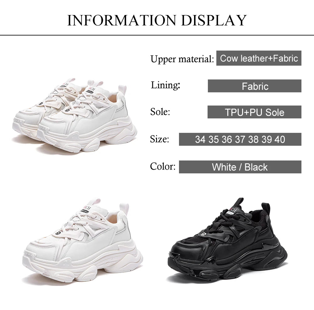 CH 2023 Women's Shoes Summer New Thick Sole Casual Sports Shoes Women's Lightweight Versatile Lace up Dad's Shoes