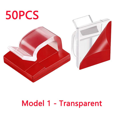 50 20 10 PCS Cable Organizer Clip Self Adhesive Cord Management Desktop Wall USB Cable Management Wire Winder Manager Desk Clamp