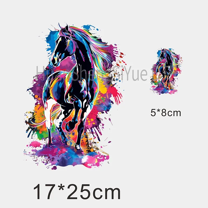 Color Fluid Painting Ironing Sticker Clothes DTF Fashion T-shirt Hoodie DIY Jacket Patch Hot Paste Paper Waterproof