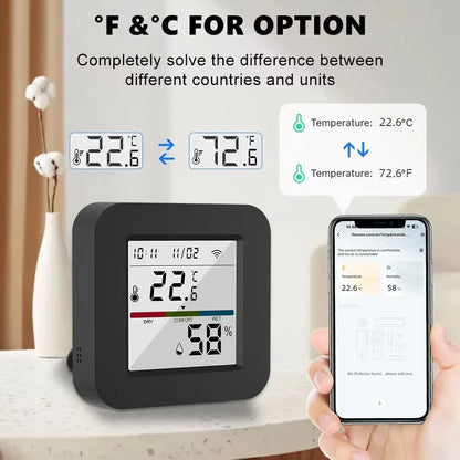 Tuya Smart Universal IR Remote With Temperature Humidity Sensor for Air Conditioner TV AC Works with Alexa Google Home Yandex