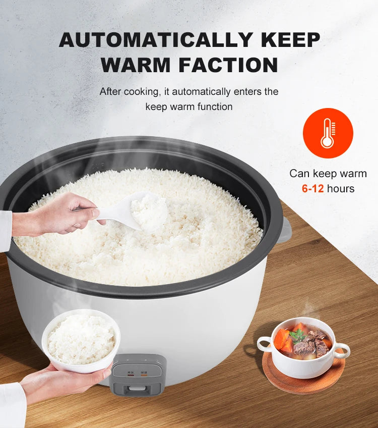 10L Large 60-Cup Commercial Automatic Non-Stick Electric Drum Rice Cooker For Hotels Restaurants Kitchen