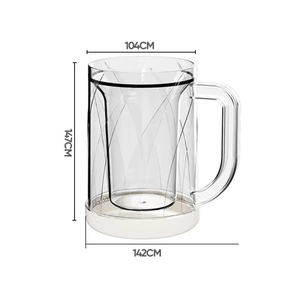 Double Wall Gel Frosty Freezer Ice Mugs Beer Mug with Handles Transparent Whiskey Glasses for Bar Outdoor Drinking Glasses