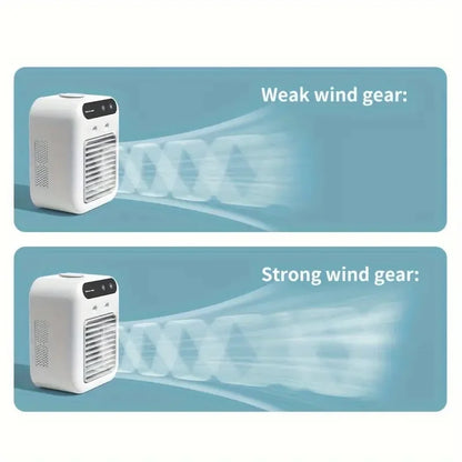 500ml water capacity air cooler fan, silent USB charging small fan, 9-blade high wind power