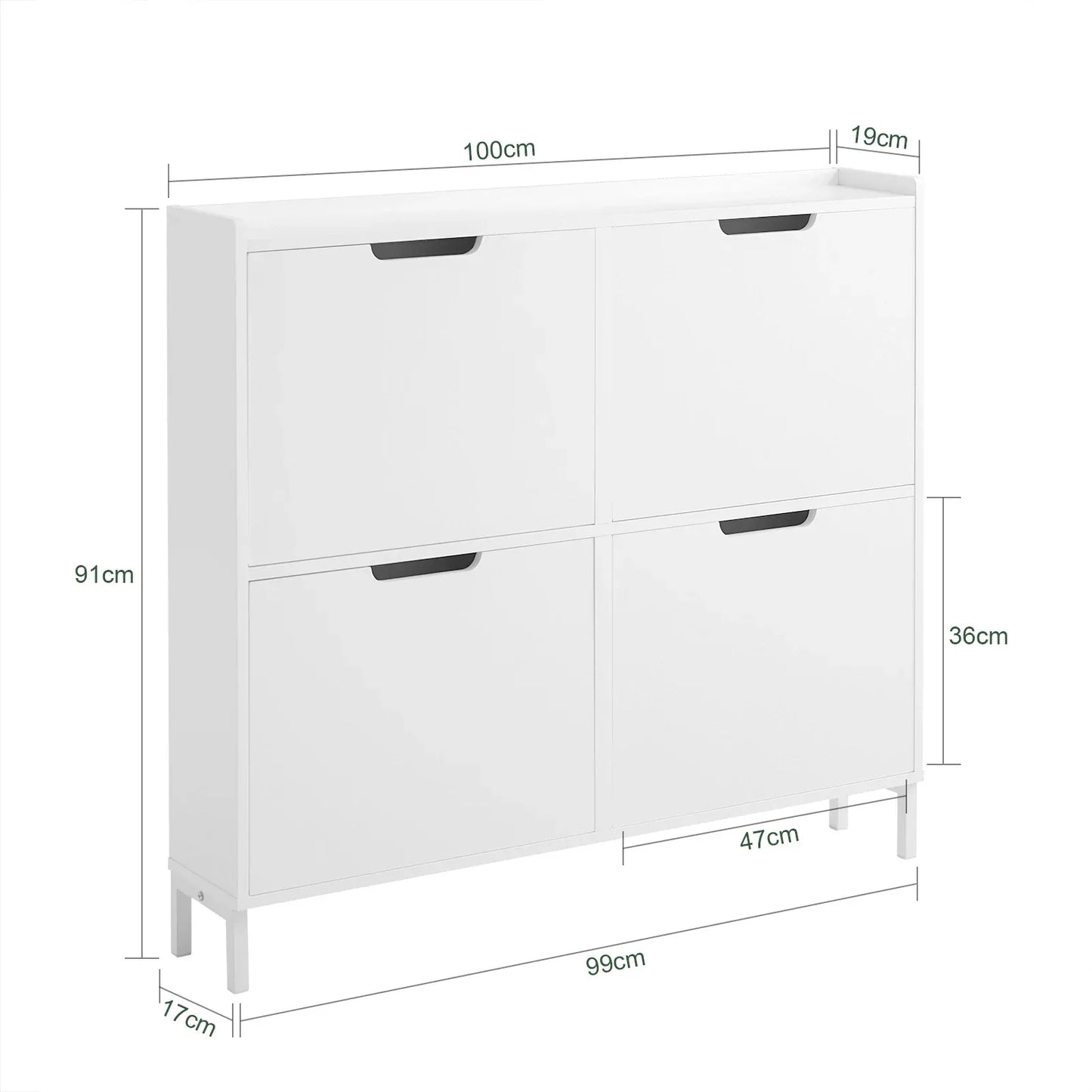 SoBuy FSR100 4 flap shoe rack 8 shelf surface shoe cabinet narrow shoe chest of drawers shoe shelf