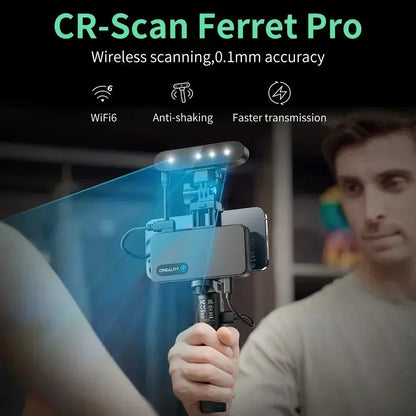 Creality CR-Scan Ferret Pro 3D Scanner Handheld Anti-shake Tracking WiFi6 24-bit full-color Wireless Scanning 0.1mm Accuracy