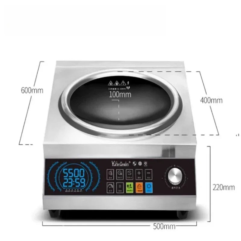 Commercial induction cooker household concave high-power 5000 cooking electric wok stainless steel electromagnetic stove