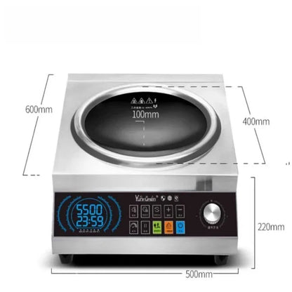 Commercial induction cooker household concave high-power 5000 cooking electric wok stainless steel electromagnetic stove