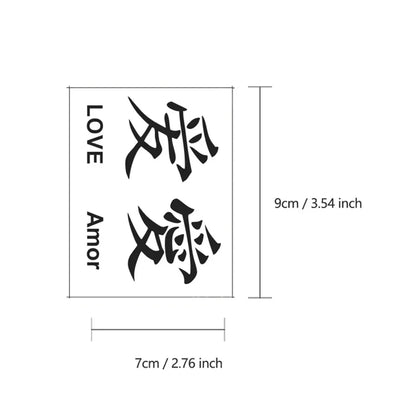 Oriental Style Chinese Character Herbal Temporary Tattoo Valentine's Day Gift I Love You Confession Tattoo Men Women Herbal Tattoo Sticker