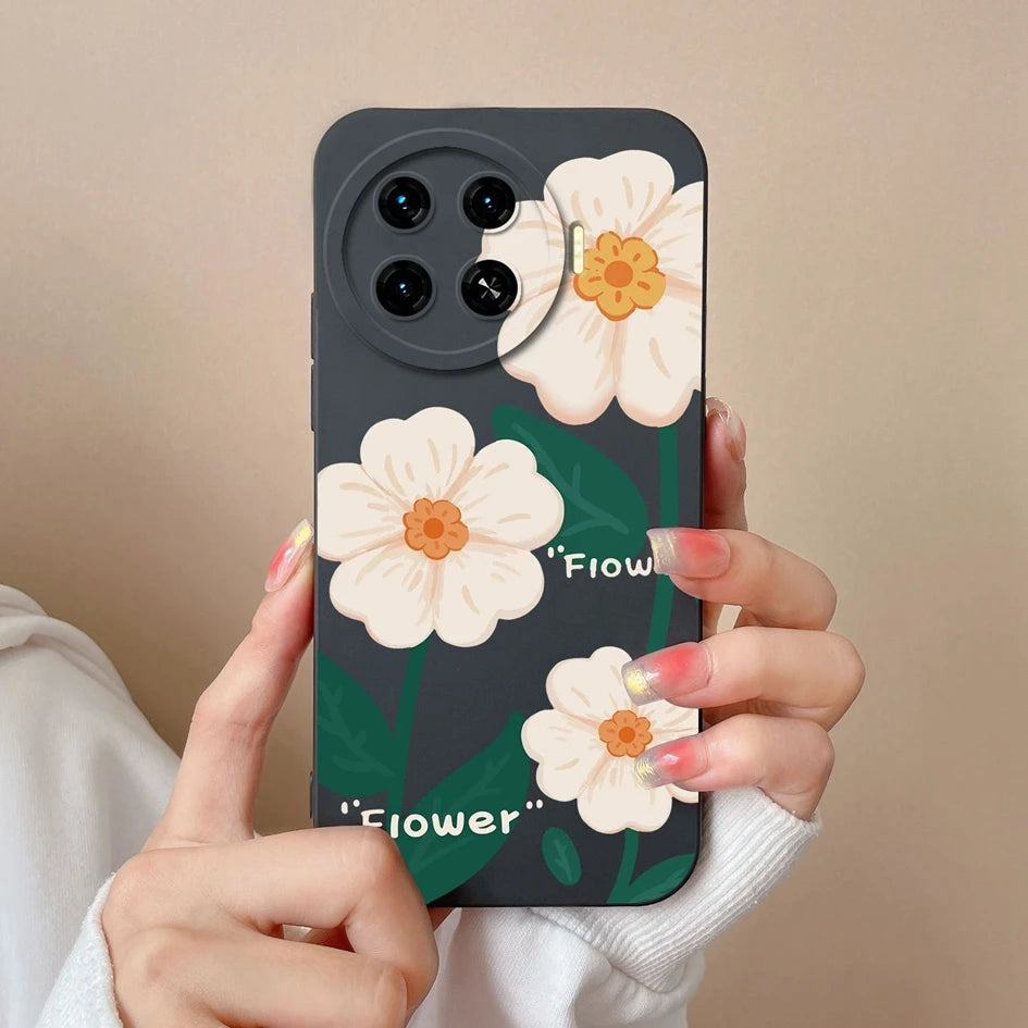 Cover For Tecno Spark 20 Pro+ 4G Case Phone Bags Pretty Flower Liquid Soft Silicone Shell For Tecno Spark20 Pro Plus Funda Coque