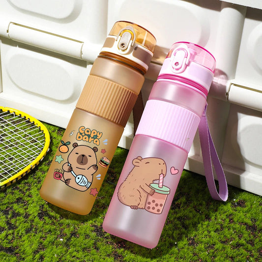 Capybara Sports Water Bottle Leak Proof Colorful Plastic Cup Drinking for Outdoor Women Men Travel Portable Gym Fitness Jugs