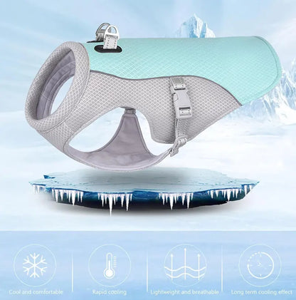 Dog Cooling Vest Dog Harness Cooler Jacket ,Reflective Breathable for Walking Dog Outdoor Camping and Hunting Training