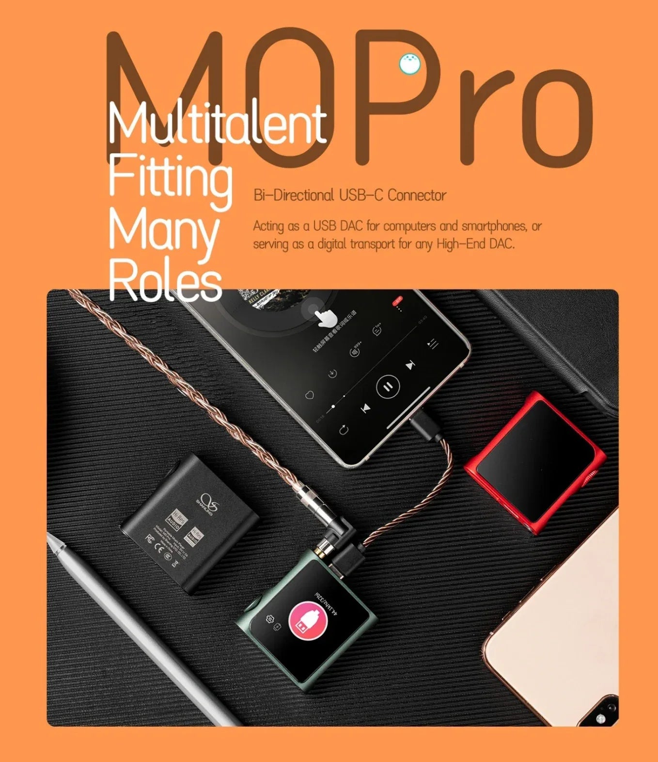 Pre-order Shanling M0 Pro Hi-Res Bluetooth Touch Screen Portable Music Player with Dual ESS ES9219C DAC Chips