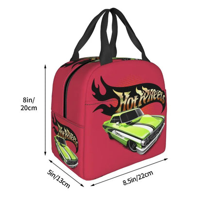Custom Hot Wheels For Fans Thermal Insulated Lunch Bag Cartoon Sport Car Portable Lunch Container Travel Multifunction Food Box