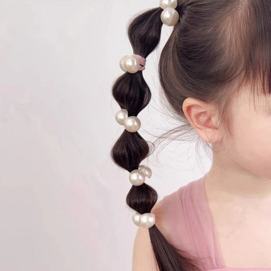 10/20/30PCS Children Girls Pearl Hair Ties Heart Star Shaped Elastic Stretchy Hair Bands for Toddler Kids Girls Ponytail Holder by PDG ibma