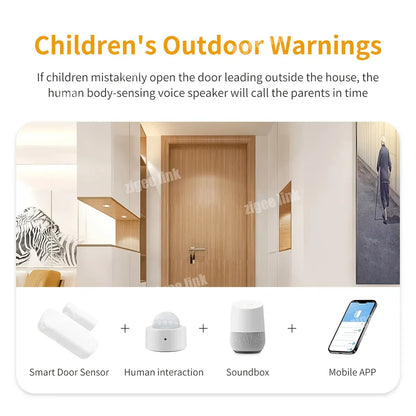 Tuya Zigbee 3.0 Smart Door Sensor Window Magnetic Sensor Wireless Door Alarm Detector Smart Home Security System